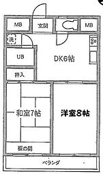 メゾン鹿島 2DKの間取図画像