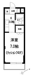 パークレイン中村 1Kの間取図画像