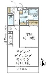 Canal Stage 1階1LDKの間取り