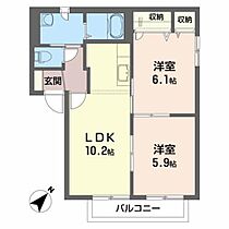 ホワイトオ－ク・ハイツ　Ｂ 202 ｜ 岩手県奥州市水沢中田町5-19（賃貸アパート2LDK・2階・49.30㎡） その2