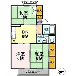 第三フェニックス 3DKの間取図画像