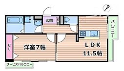 丑寅2丁目(028612101) 1LDKの間取図画像