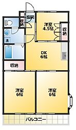 スペースエム 5階3DKの間取り
