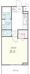 サン・フルーヴ 1Kの間取図画像