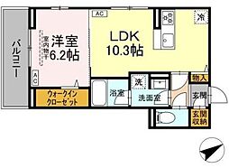 DーGlanz 1LDKの間取図画像