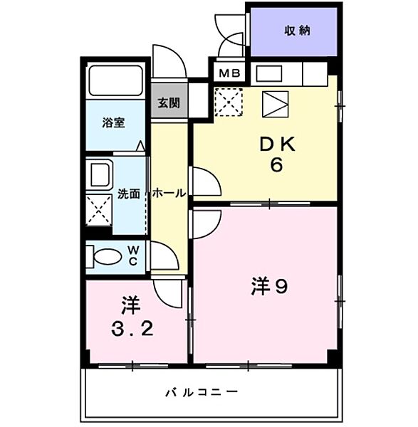メゾンピュア ｜大阪府貝塚市水間(賃貸アパート2DK・1階・43.90㎡)の写真 その2