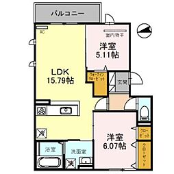 シティ・エル 2LDKの間取図画像