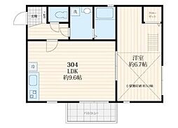 Amitie Ojikamiya 3階1LDKの間取り