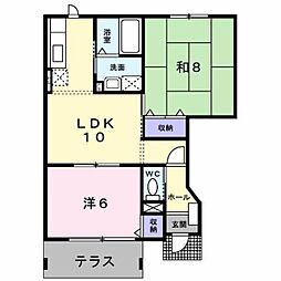 サンライズB 2LDKの間取図画像