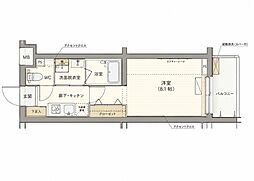 ハーモニーレジデンス新宿ザノース 1Kの間取図画像