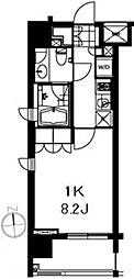 芝ウエスト 1Kの間取図画像