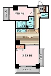 グランセルコーバ 2DKの間取図画像