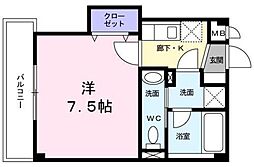 フェリエーラ南砂弐番館 1Kの間取図画像
