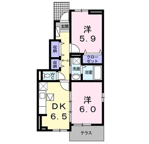 パルテールＢ 101｜神奈川県川崎市宮前区神木本町３丁目(賃貸アパート2DK・1階・46.24㎡)の写真 その2