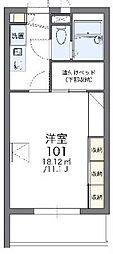 レオパレスプリエ 1Kの間取図画像