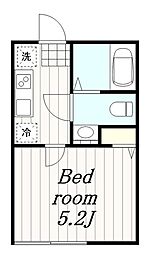 アザーレパッシオ稲城長沼 3階1Kの間取り