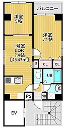 Bloom錦糸町 7階2DKの間取り