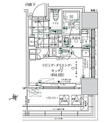 ローレルタワールネ浜松町 3階ワンルームの間取り