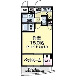 セレニテ甲子園 1DKの間取図画像