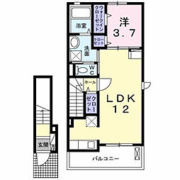 サンライト小宮東 1LDKの間取図画像