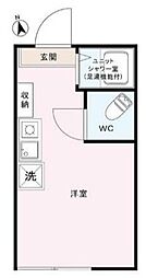 京王線 初台駅 徒歩2分の賃貸アパート 1階ワンルームの間取り