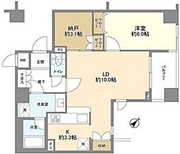 セザールアクアフロント勝どきウエスト 6階1SLDKの間取り