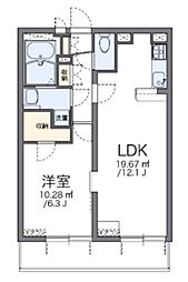 リバーアイランド 1LDKの間取図画像