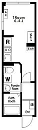 AirTowerNipporiB ワンルームの間取図画像