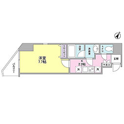 東京メトロ半蔵門線 水天宮前駅 徒歩5分の賃貸マンション 2階1Kの間取り