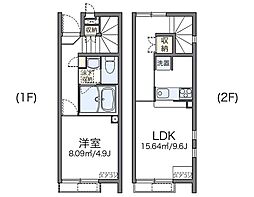 レオネクストファミリア白山 1階1LDKの間取り