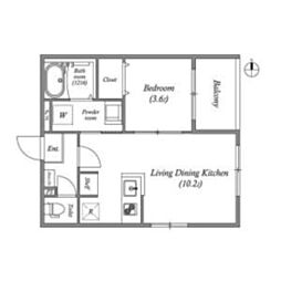 仮）太秦西蜂岡町B 1階1LDKの間取り