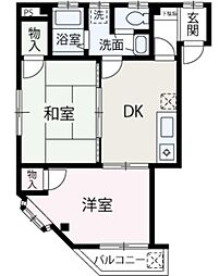 サンヒルズ 2DKの間取図画像