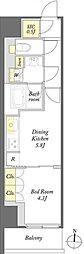 WORVE東京木場 1DKの間取図画像