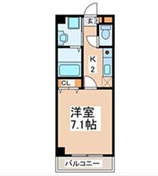 ベルデュール調布国領 1Kの間取図画像