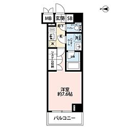 セジョリ鷺宮 1Kの間取図画像