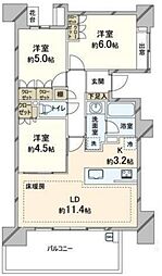 ライオンズ一条レジデンス湘南C-X 3LDKの間取図画像