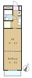 ライオンズマンション中央林間第10 1DKの間取図画像