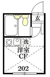 メゾン久野 ワンルームの間取図画像