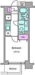 レジディア新宿イースト2 1Kの間取図画像