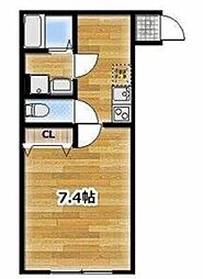 坂戸市千代田4丁目アパート 1Kの間取図画像