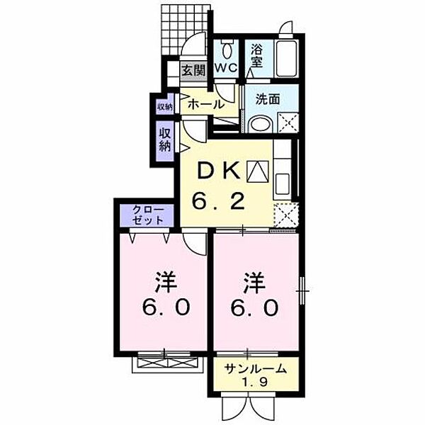 ヴィオラ 101｜新潟県新潟市南区根岸(賃貸アパート2DK・1階・47.13㎡)の写真 その2