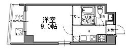 アルビオン 1Kの間取図画像