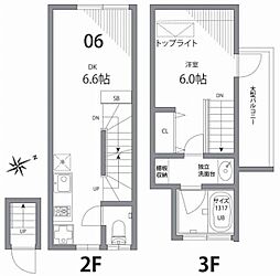 グランエッグス中野方南町 3階1LDKの間取り