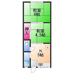 寿荘 2Kの間取図画像