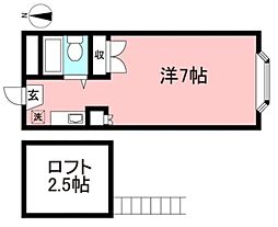 パークアベニューアートヴィレッジ参番館 2階ワンルームの間取り