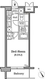レジディア用賀 1Kの間取図画像