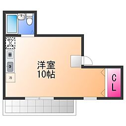 泉佐野HIRANO ワンルームの間取図画像