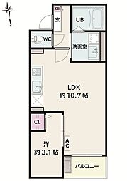 Jack todanishiI 1LDKの間取図画像