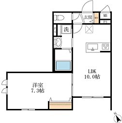 ミュールブラン 1LDKの間取図画像
