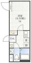 ザ・パークハウス東京 2階1Kの間取り